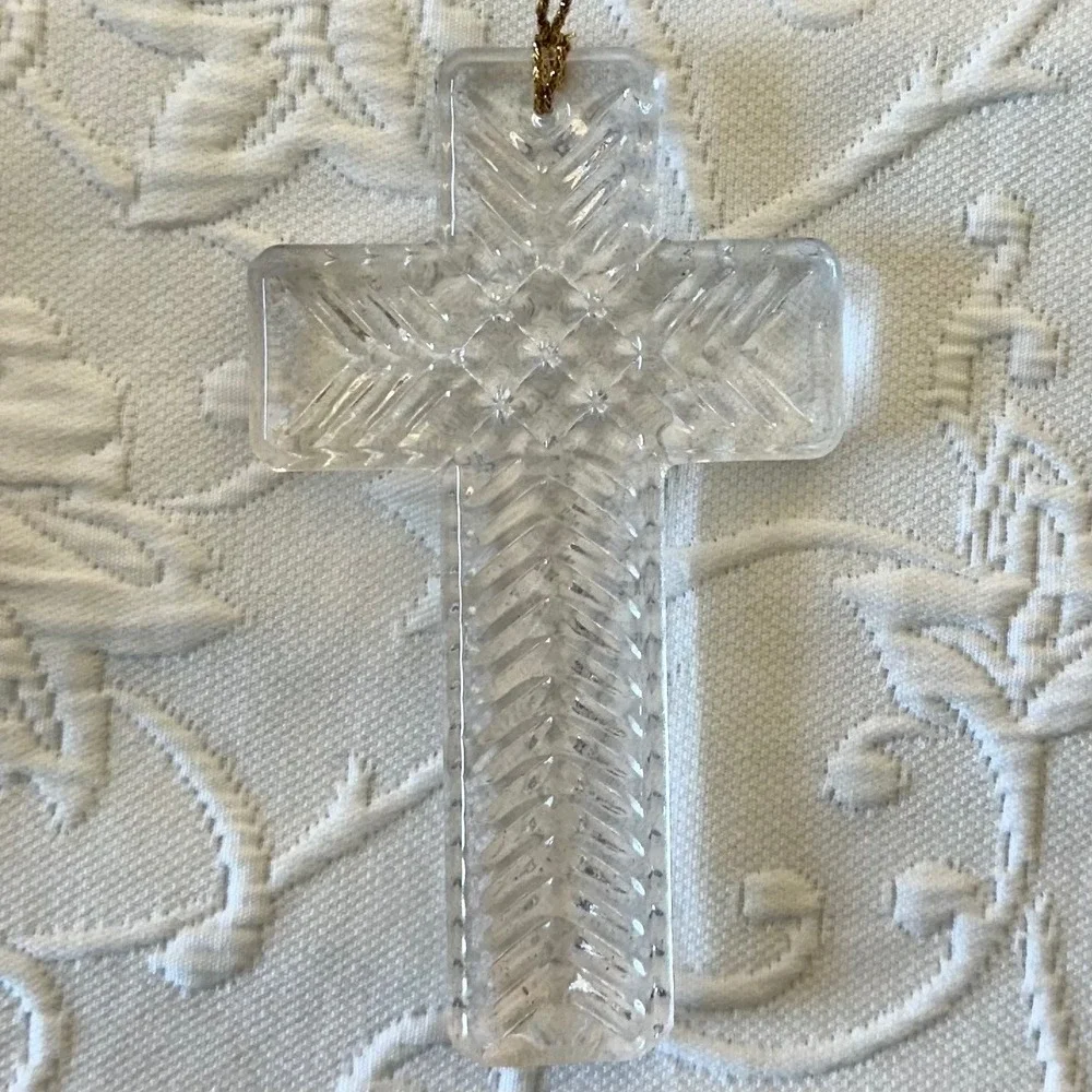 Vintage 2000s Marquis by Waterford Embellished Crystal Cross Ornament New in Box